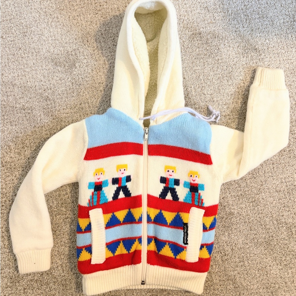 Members Only Multicolor Knit Hooded Sweater Unisex (Boy’s XS)